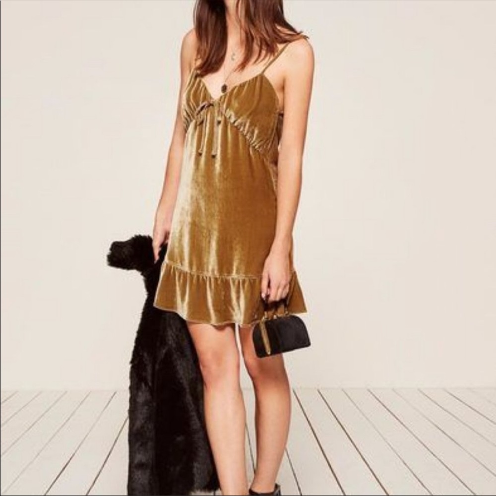 NWT Reformation Velvet Polly Dress - Size XS